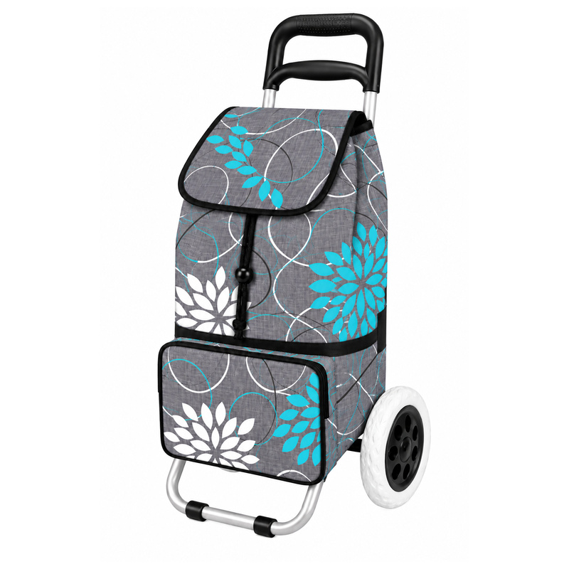 ST-02 Grey Gold Blossom 2 Wheeler Shopping Trolley (New) (image for) ST-02 Grey Gold Blossom 2 Wheeler Shopping Trolley (New)